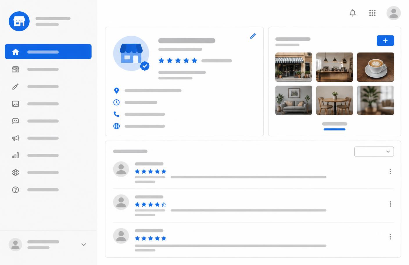 Exemplo simplificado do painel usado para editar as informações do perfil.